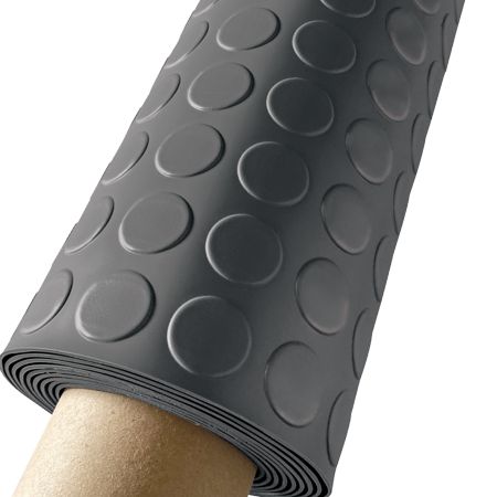 RUBBER FLOORING ROLLS SA 8 EFFECTIVE TYPES   G Floor Garage Flooring Cover   Protector 75 Mil Coin 76 Inch X 17 In Slate Grey Size  76 Inch X 17 Gray 1 