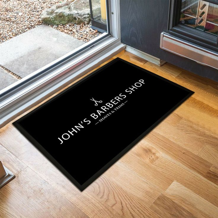 black-personalized-doormats