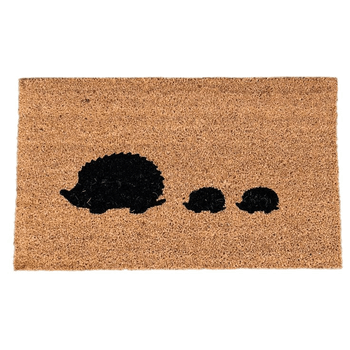 Hedgehog Family Coir Door Mat